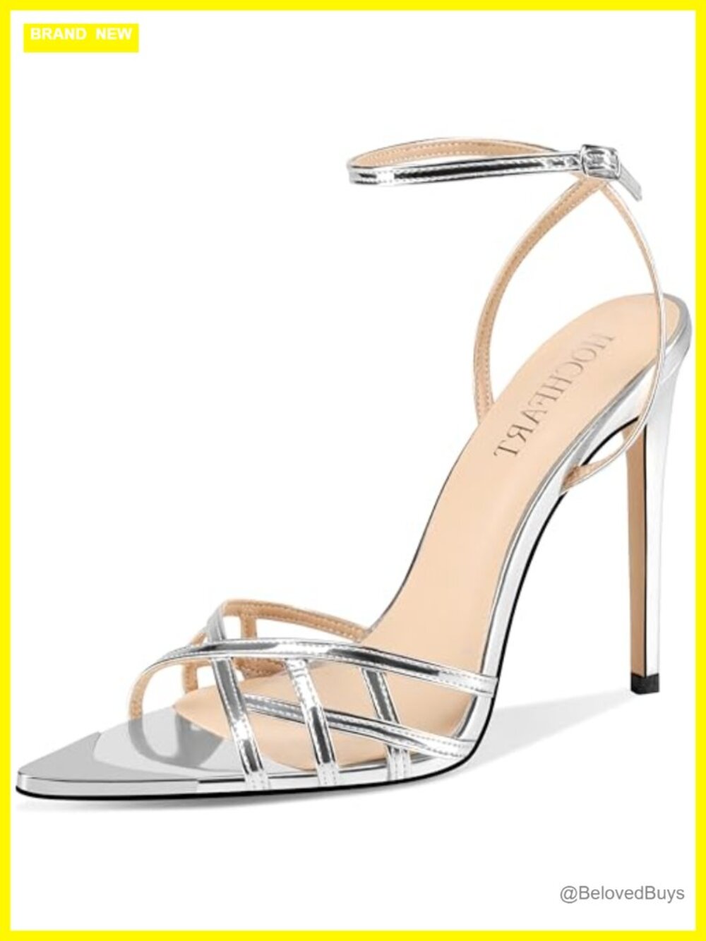Women's Strappy Lace Up Pointed Open Toe Stiletto High Heels Ankle Strap Sandals